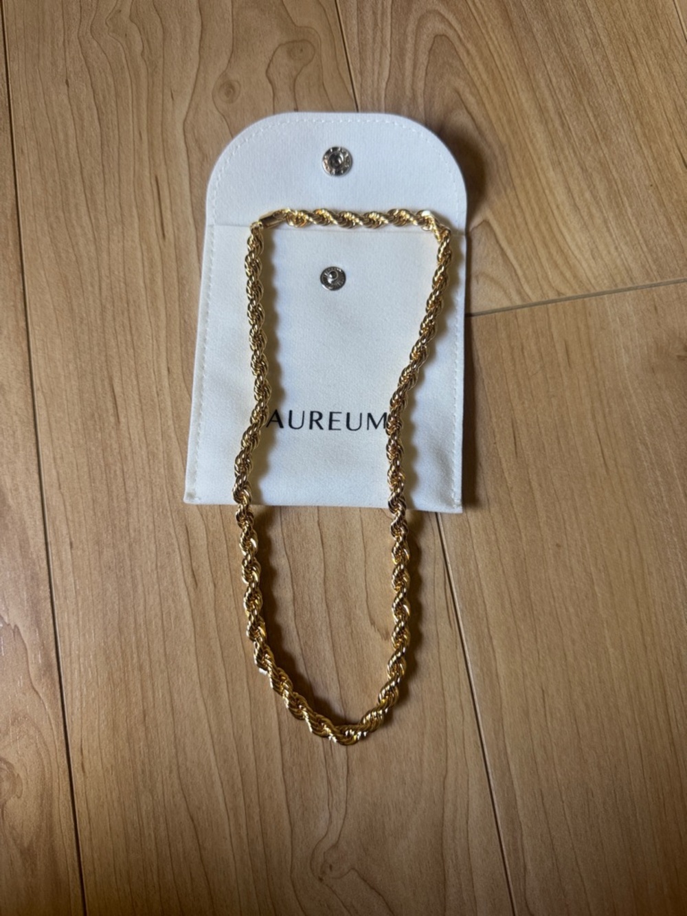 AUREUM Shiny Gold Twisted Rope Necklace